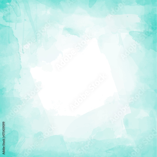Turquoise watercolor background vector 