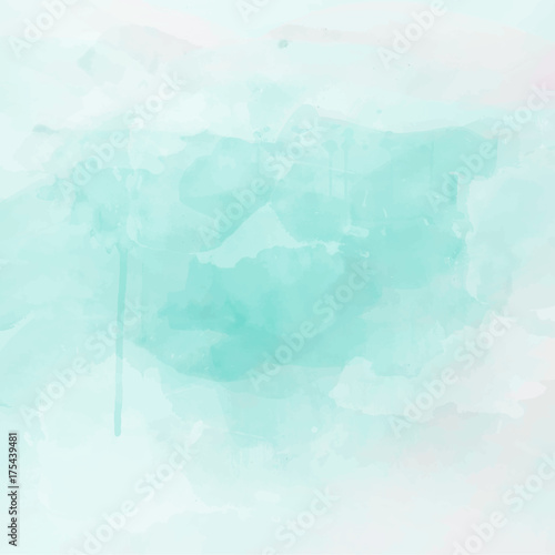 Turquoise watercolor background vector 