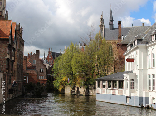 Dijver canal in Bruges, Belgium photo