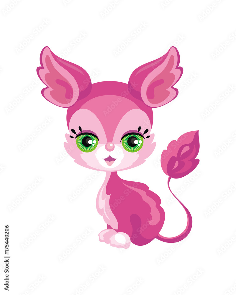 Fototapeta premium Children's colorful image of lovely fantastic animal in cartoon style. Vector illustration