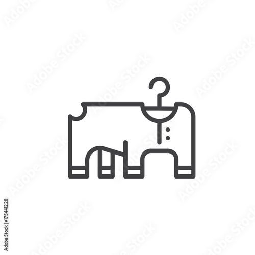 Pet dress line icon, outline vector sign, linear style pictogram isolated on white. Symbol, logo illustration. Editable stroke