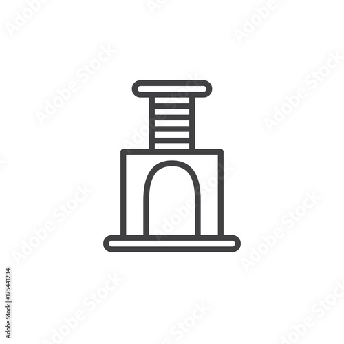 Cat scratcher line icon, outline vector sign, linear style pictogram isolated on white. Symbol, logo illustration. Editable stroke
