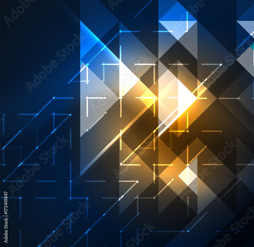 Cosmic electric background with shiny glowing plexus electricity impulses