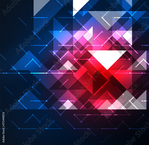 Cosmic electric background with shiny glowing plexus electricity impulses