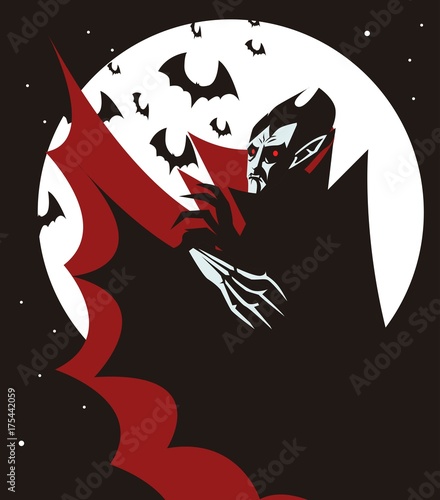 evil vampire in the night