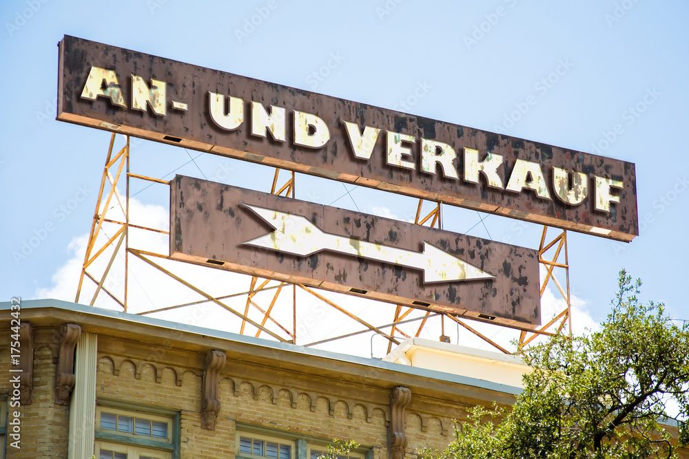 Fototapeta premium Schild 295 - An- und Verkauf