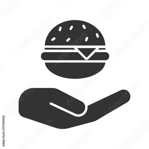 Open hand with hamburger glyph icon