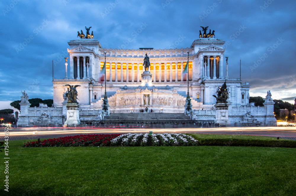 Altar of the Fatherland at night, Rome, Italy