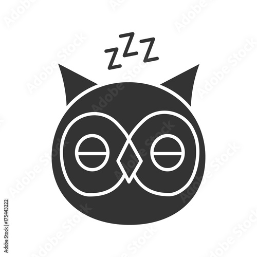 Sleeping owl glyph icon