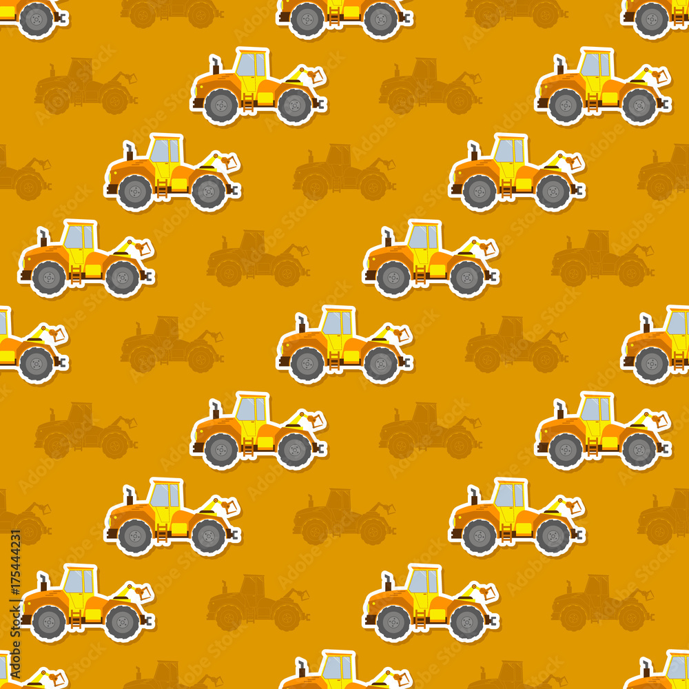 Seamless pattern with farm tractor for your design Seamless pattern with farm tractor for your design