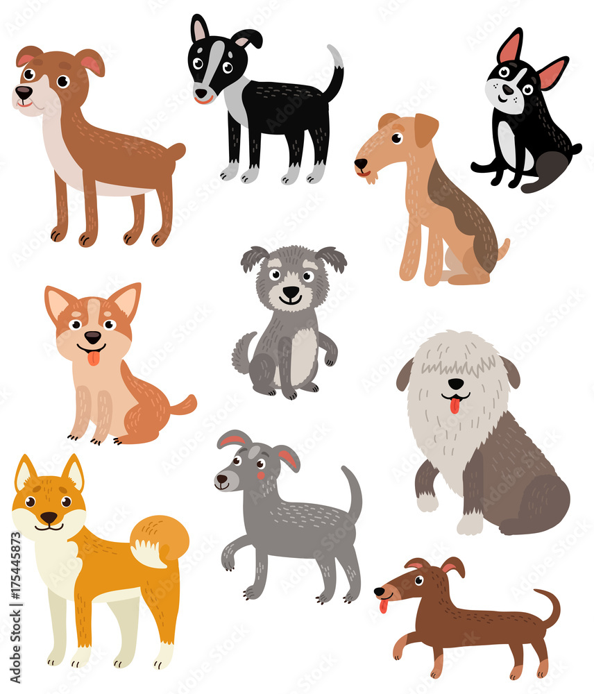 Dogs. Vector set