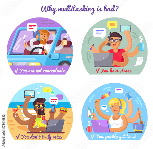 Why Multitasking Is Bad Poster with Some Reasons