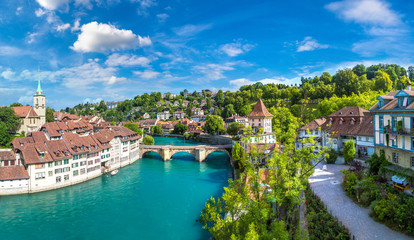 Fototapete Europa Panoramablick über die Altstadt Bern  © Sergii Figurnyi