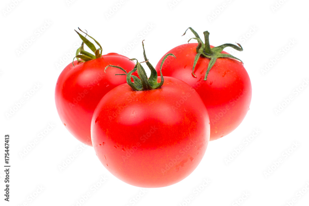 Several red ripe tomatoes isolated on white background Several red ripe tomatoes isolated on white background