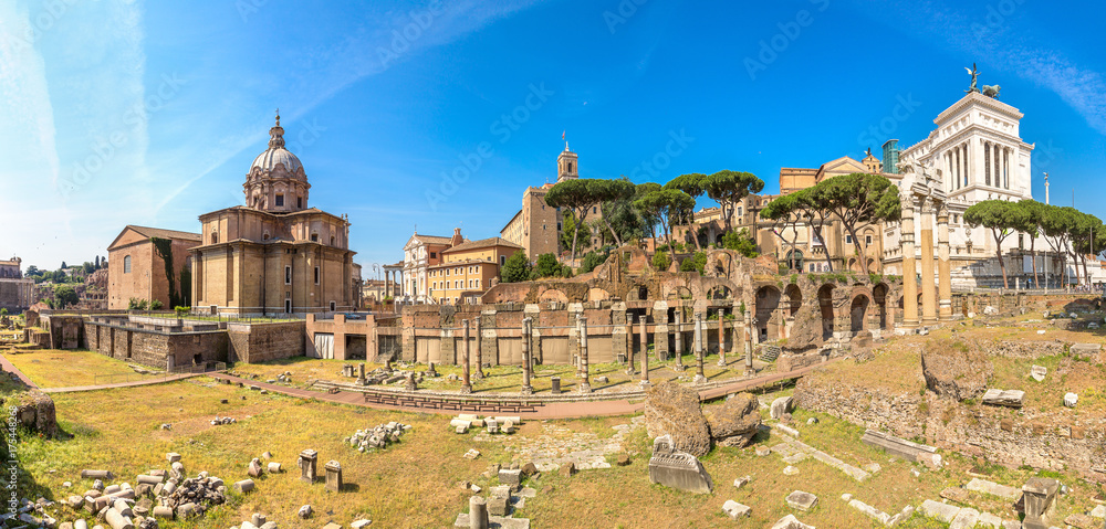 Ancient ruins of Forum in Rome