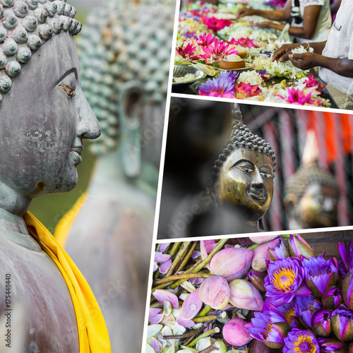 Canvas Print Collage of India and Sri Lanka images - travel background