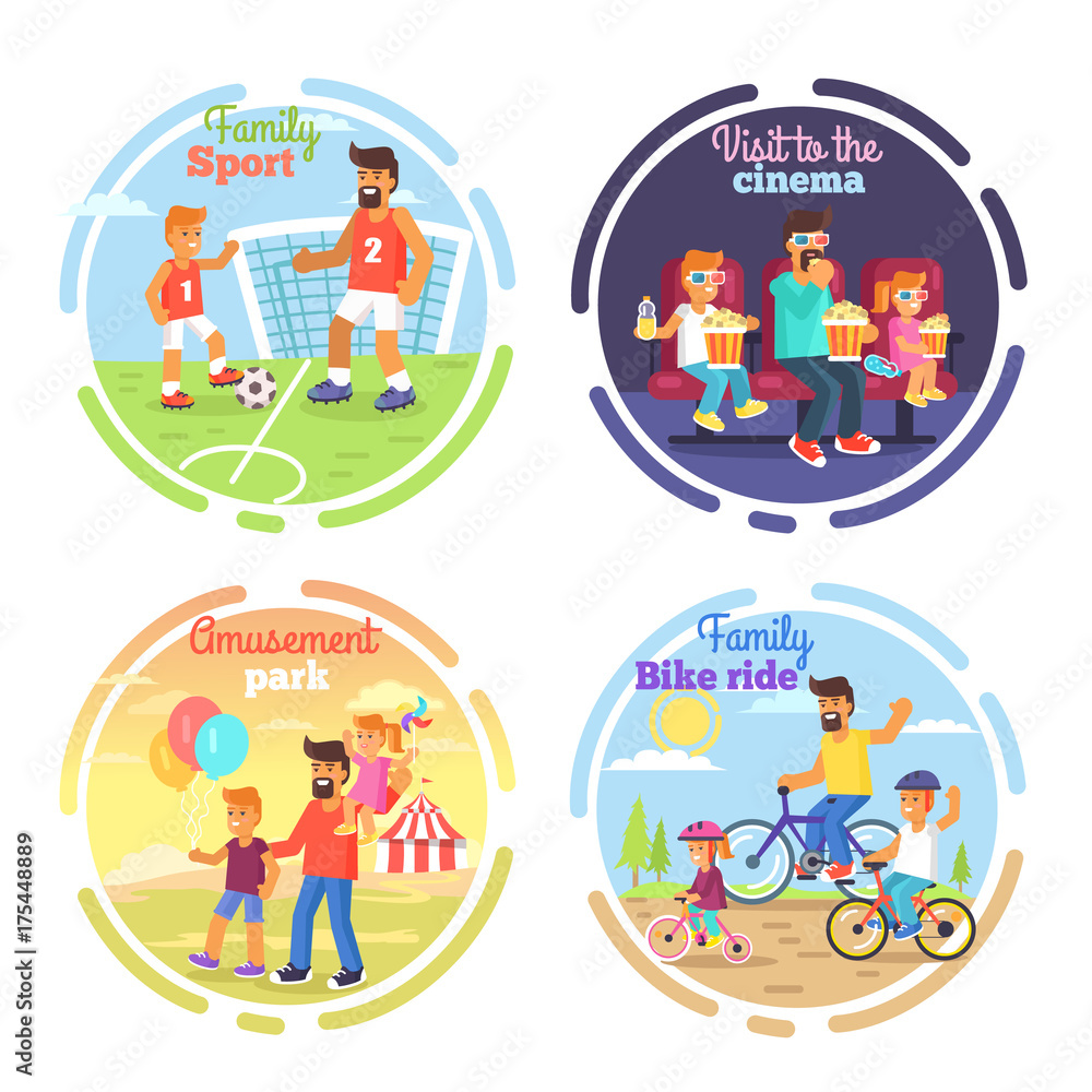 Dad celebrating Fathers Day with Children Poster Dad celebrating Fathers Day with Children Poster
