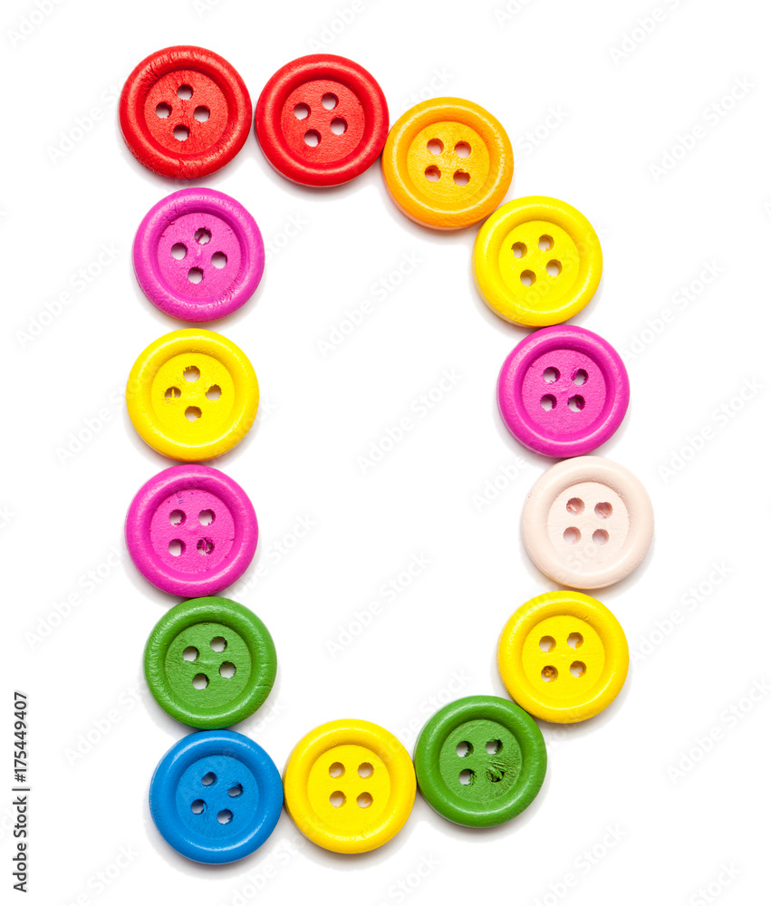 Fototapeta premium Sewing button alphabet: D