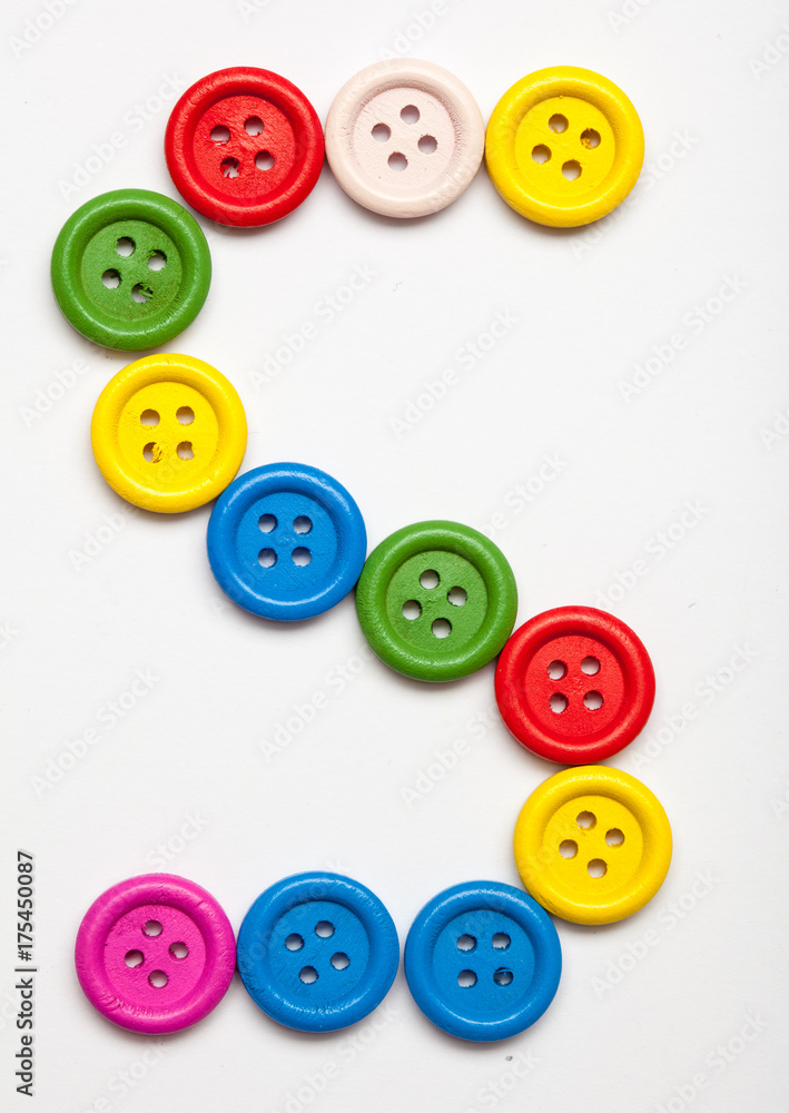 Sewing button alphabet: S Sewing button alphabet: S