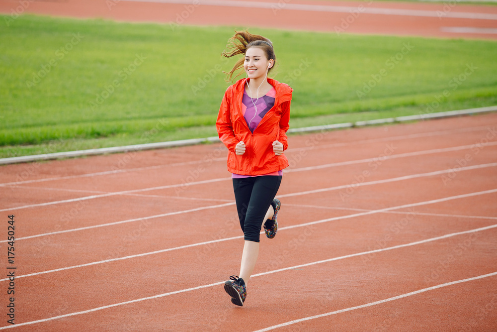 Asia woman runner during running exercise