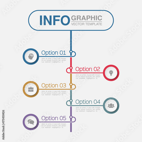 Vector infographic template for diagram, graph, presentation, chart, business concept with 5 options
