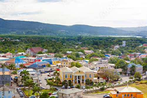 Canvastavla Falmouth port in Jamaica island, the Caribbeans