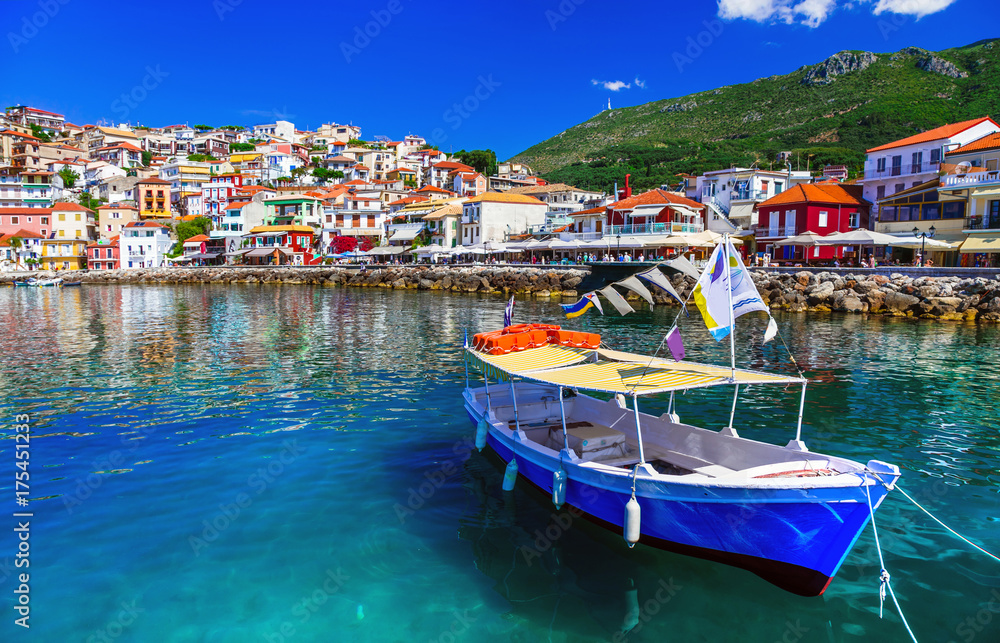 Colorful Greece - beautiful coatsal town Parga. Greek holidays