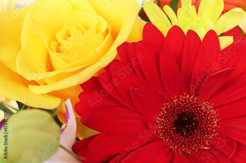 bright and colorful bouquet of flowers