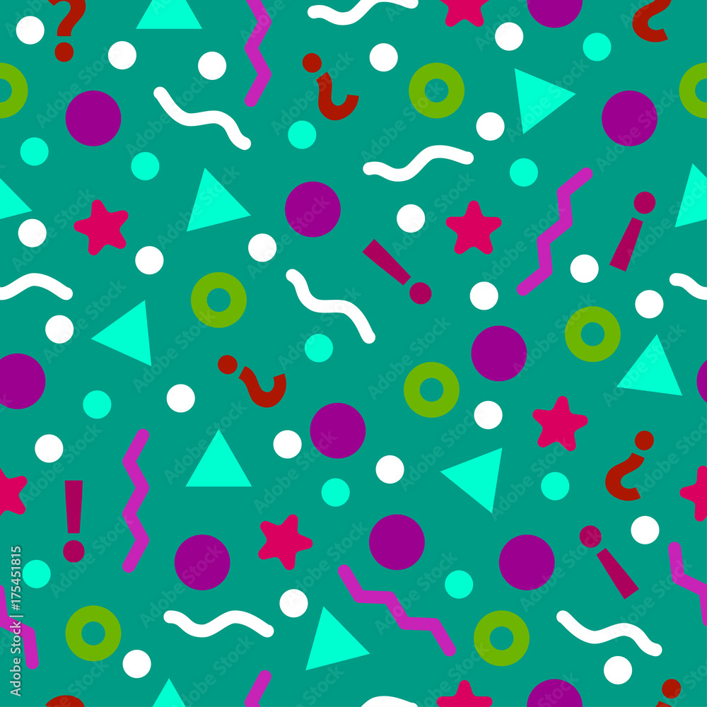 green memphis seamless pattern