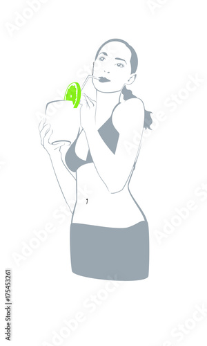 Frau mit Cocktail