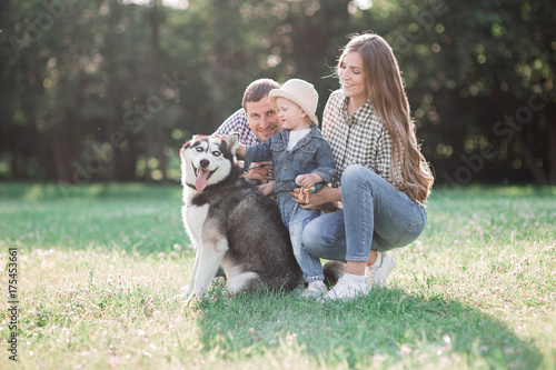  sunny pictures of a happy married couple with a dog and a child