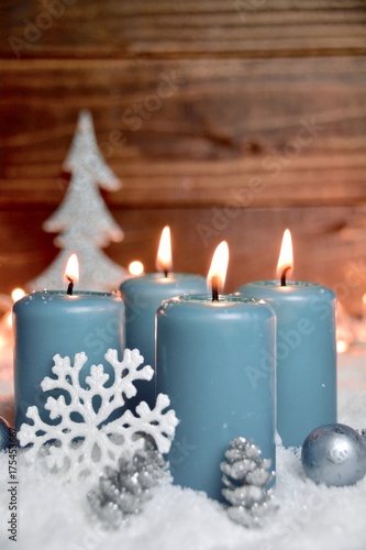 Adventskerzen blau - vierte...