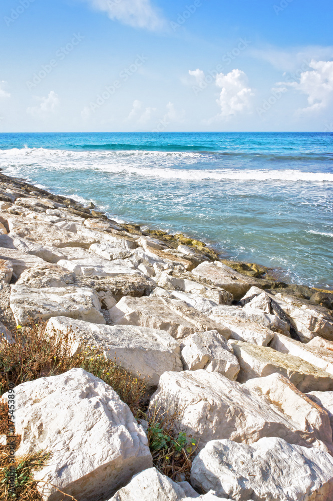 Breakwater at San Felice Circeo port - Latina Italy