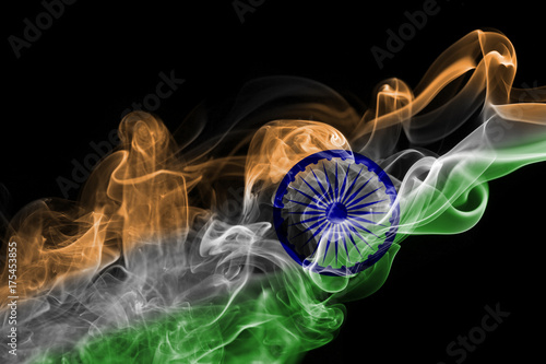 India national smoke flag photo