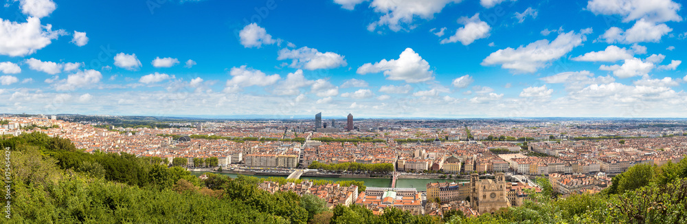 Panoramic view of Lyon, France