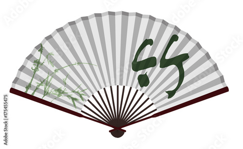 Ancient Chinese fan with bamboo 
