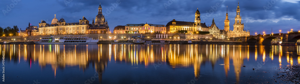 Evening panorama of Dresden, Saxony, Germany