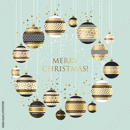 bauble decor vector seamless pattern vector illustration. Xmas and new year decor repeatable motif for fabric, wrapping paper