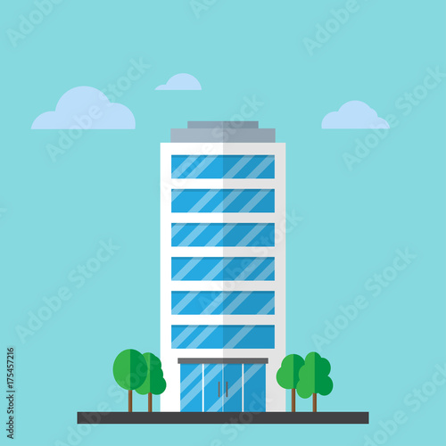 Company building in flat style photo