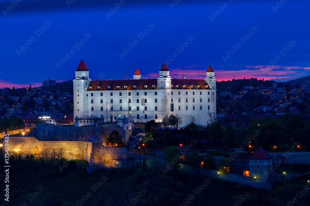 Bratislava castle in sunset, Slovakia