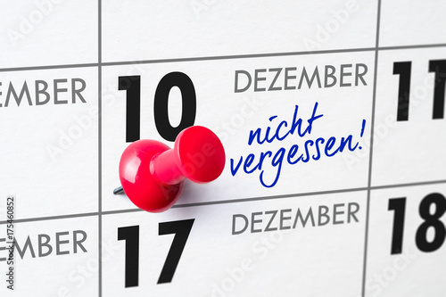 Wandkalender - 10. Dezember photo