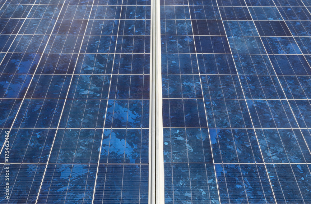 Close up solar panels in power station alternative renewable energy from the sun Close up solar panels in power station alternative renewable energy from the sun