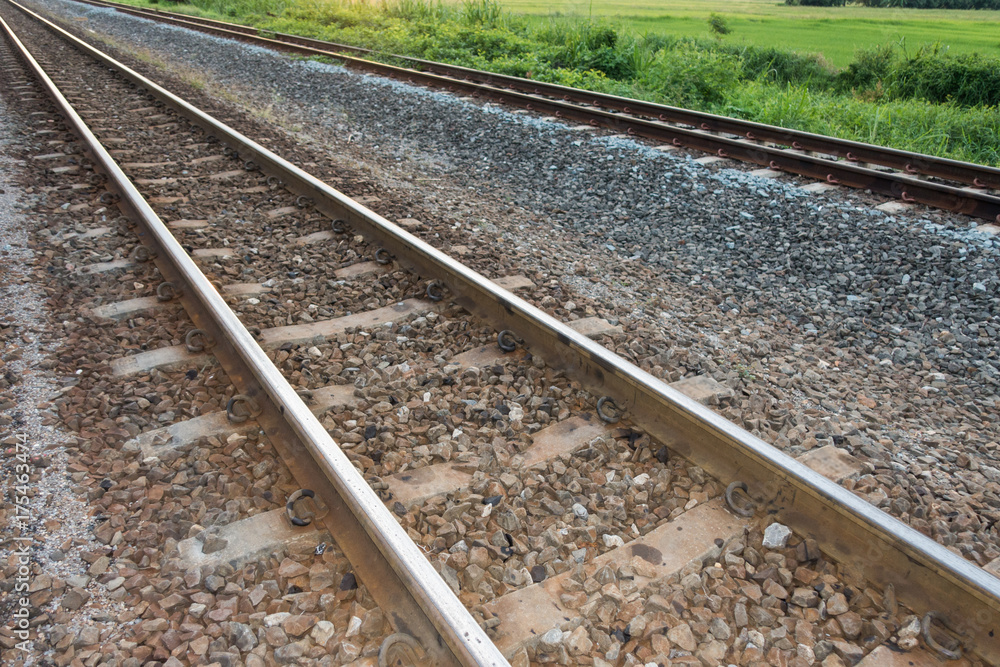 old railroad tracks at railway station, transportation