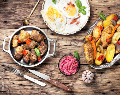 beef roulades in a metal bowl photo