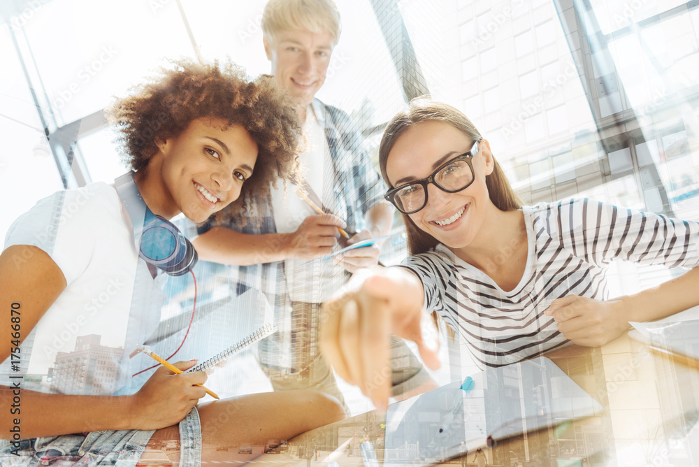 Obraz premium Diligent students preparing for exams together