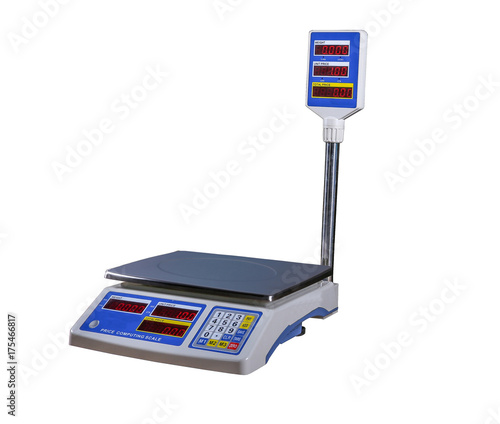 scales for weighing heavy objects and goods, isolated on white background