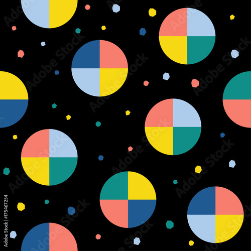Abstract handmade round seamless pattern background. Childish handcrafted wallpaper