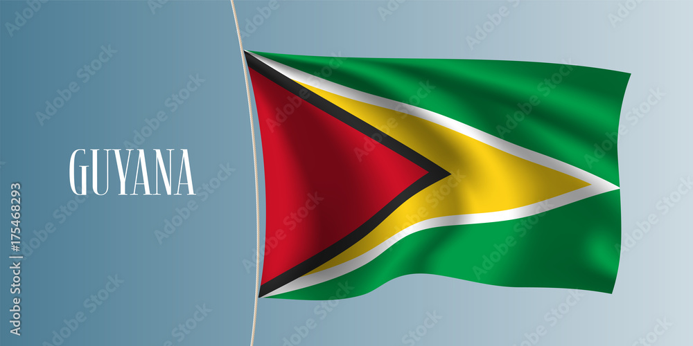 Guyana waving flag vector illustration Guyana waving flag vector illustration