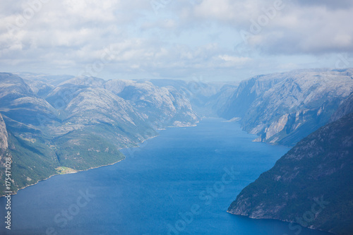 Aerial view of the Lysefjord © castenoid