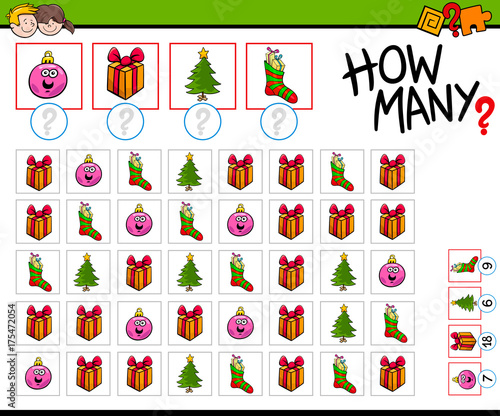 how many Christmas objects cartoon game